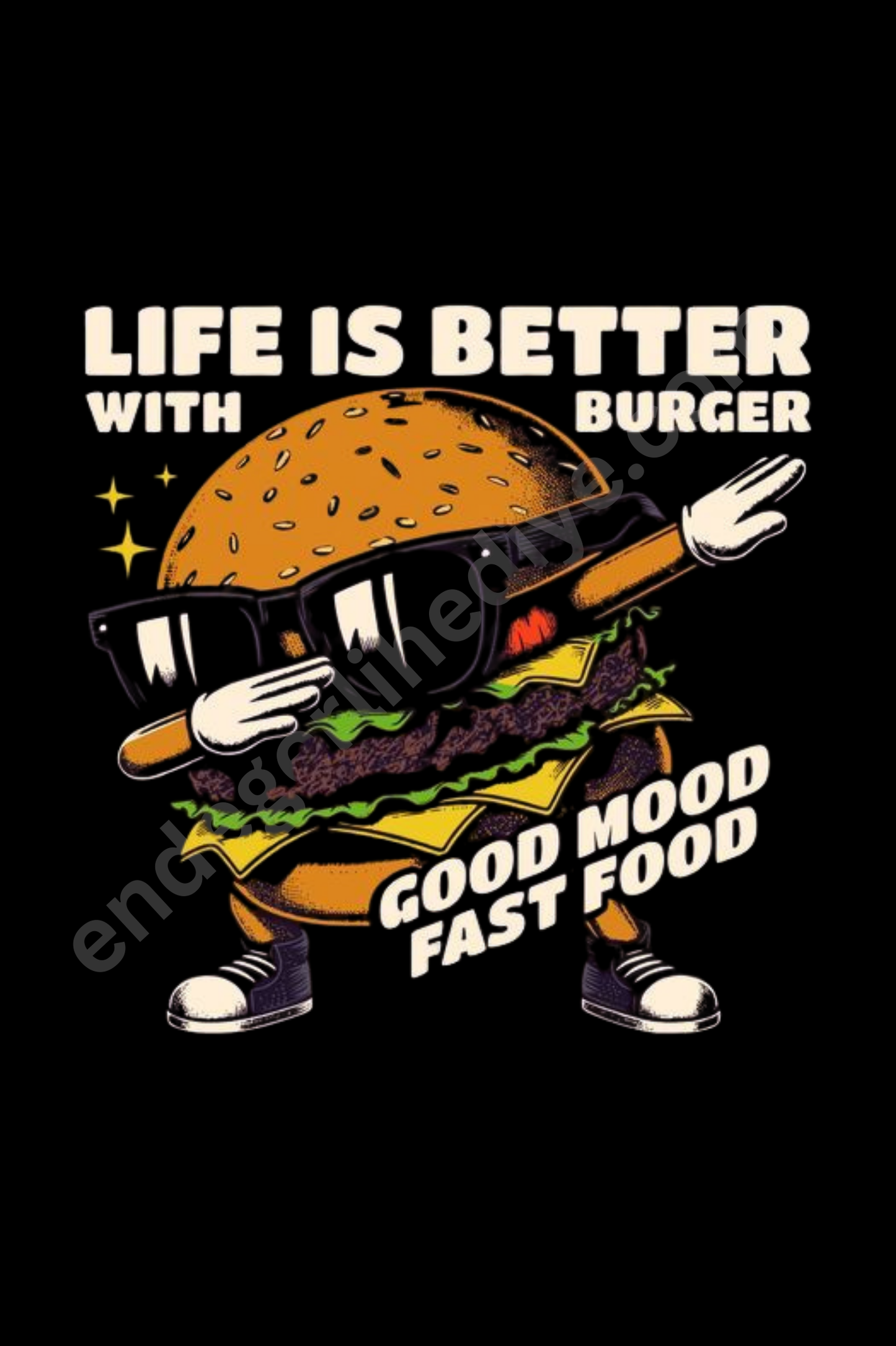 Life Is Better With Burger – Eğlenceli Karakter Kanvas Tablo