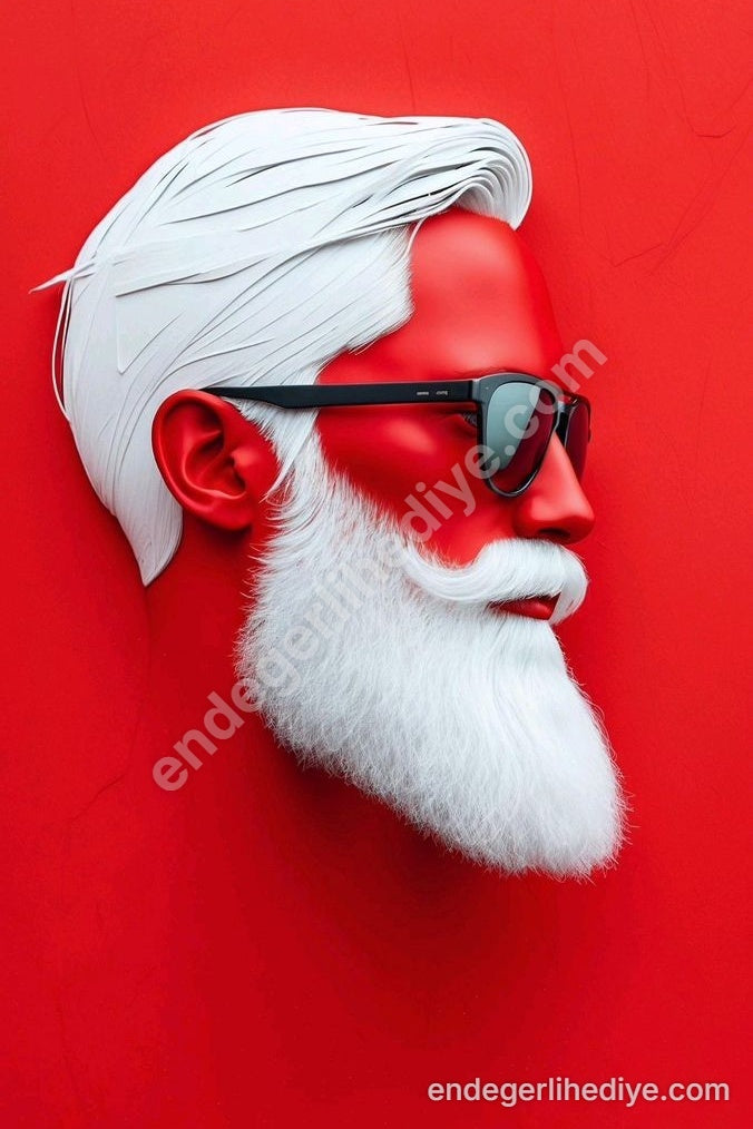 Kırmızıda Şık Sakal: Modern İkon Kanvas Tablo