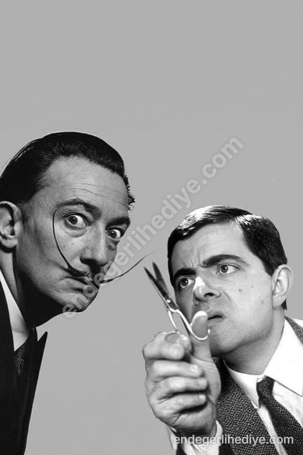 Sürreal Makas Darbesi: Dali ve Bay Bean Kanvas Tablo