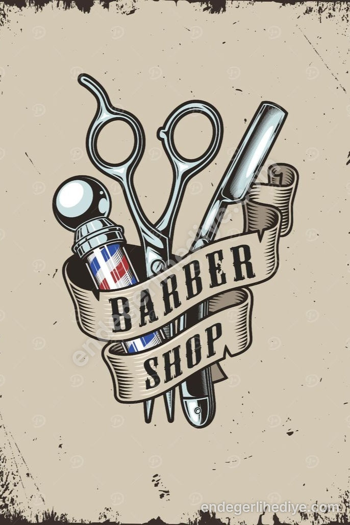 Vintage Berber Dükkanı Sanatı Kanvas Tablo