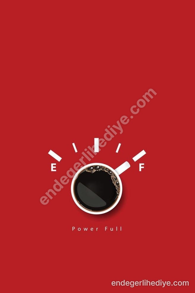 Tam Dolu Enerji: Kahve Yakıt Göstergesi Kanvas Tablo