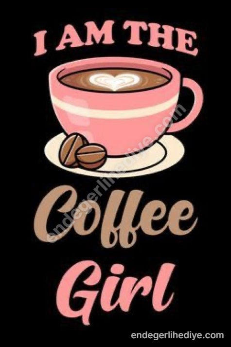 Ben Kahve Kızıyım Kanvas Tablo - Pembe Fincan ve Kalp Latte Sanatı