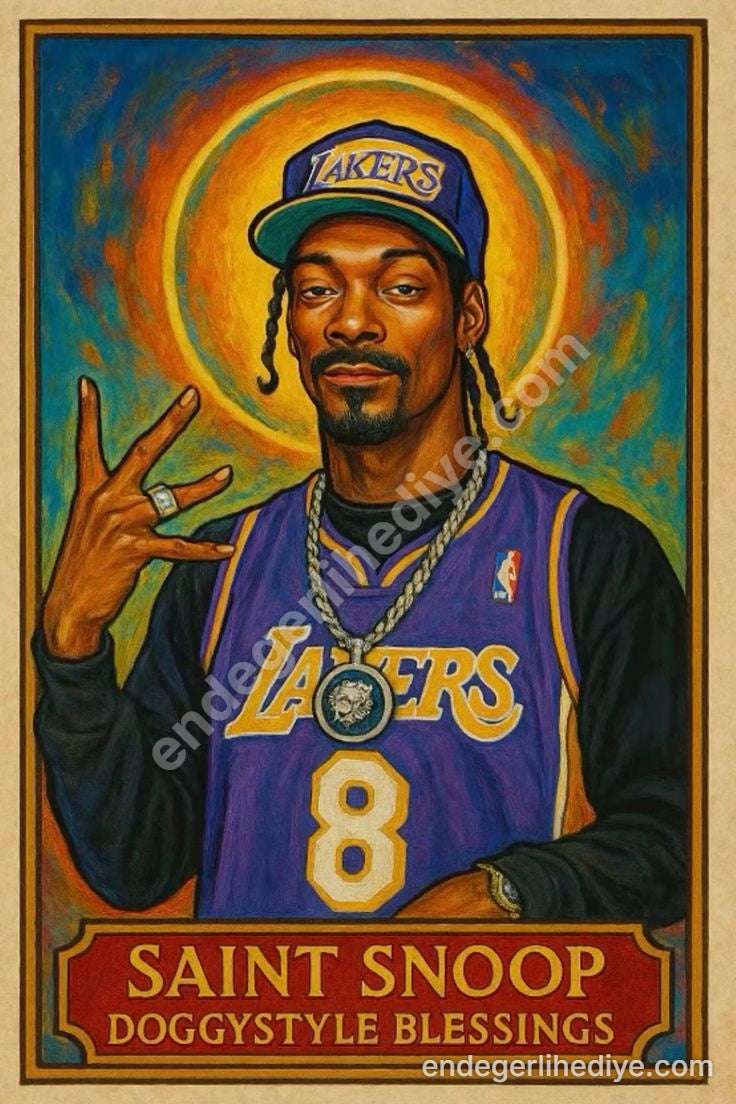 Snoop Dogg Lakers Saint Kanvas Tablo