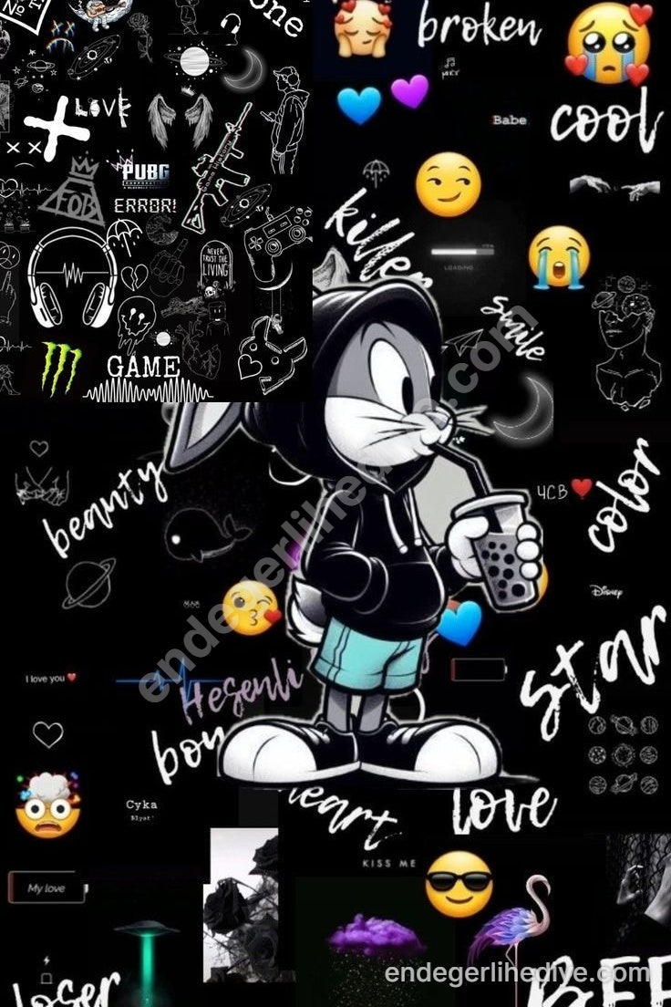 Bugs Bunny ve Gençlik Ruhu Kolaj Kanvas Tablo