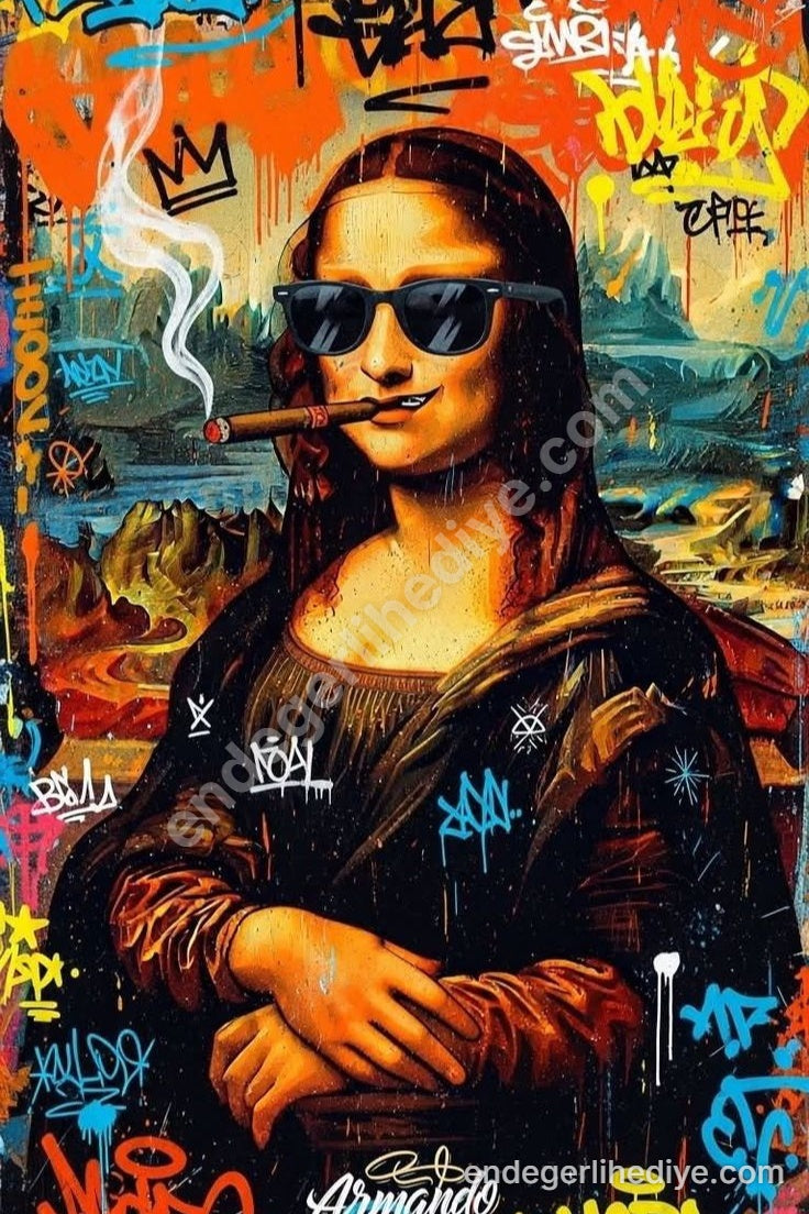 Asi Mona Lisa Graffiti Kanvas Tablo