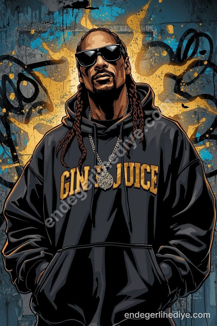 Efsanevi Snoop Dogg Grafiti Sanatı Kanvas Tablo
