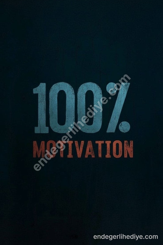 100% Motivasyon Kanvas Tablosu - Spor Salonu Dekorasyonu