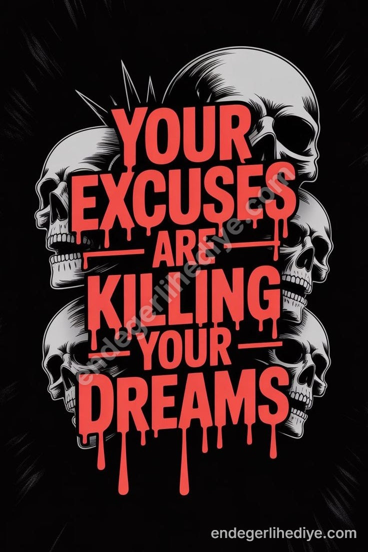 Hayallerini Öldürme: Kuru Kafa Motivasyon Kanvas Tablo