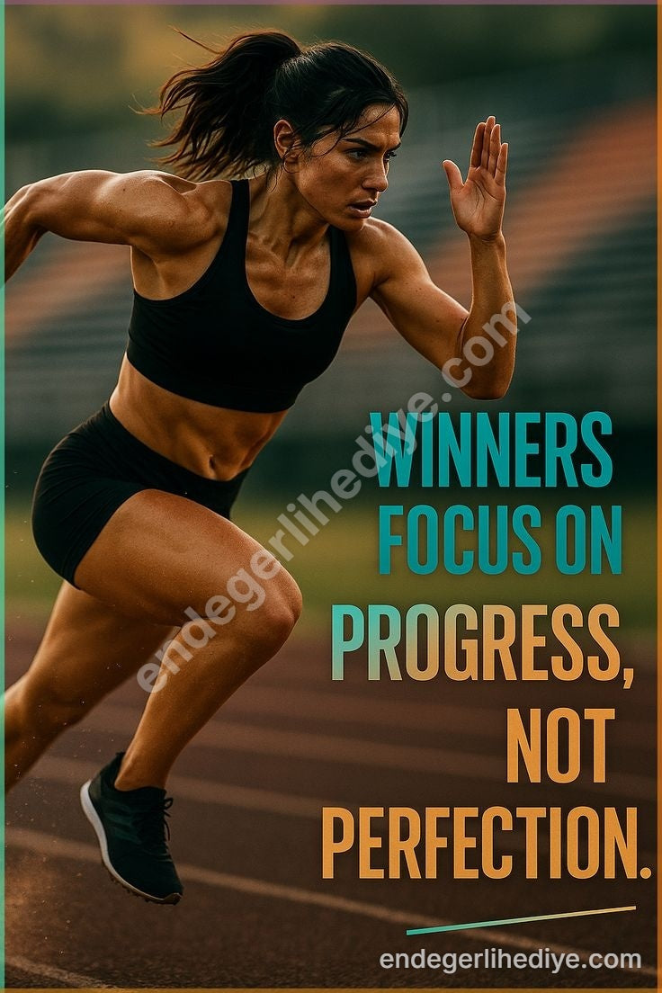 İlerleme Odaklı Koşucu Kanvas Tablosu - Spor Motivasyon