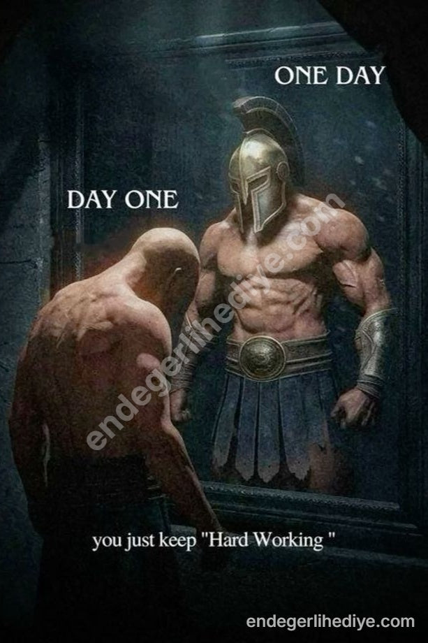 Day One One Day: Spartan Motivasyon Kanvas Tablosu