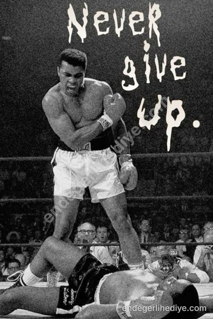 Muhammed Ali 'Asla Pes Etme' Efsanevi Boks Kanvas Tablo