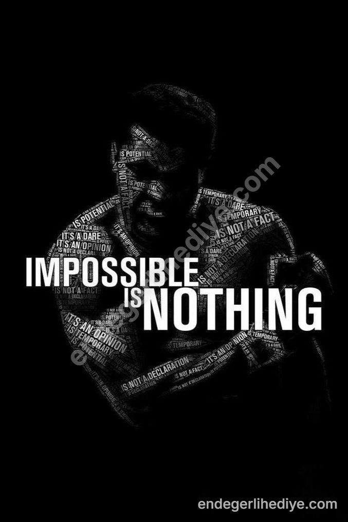 İmkansız Diye Bir Şey Yok: Muhammad Ali Motivasyon Kanvas Tablo
