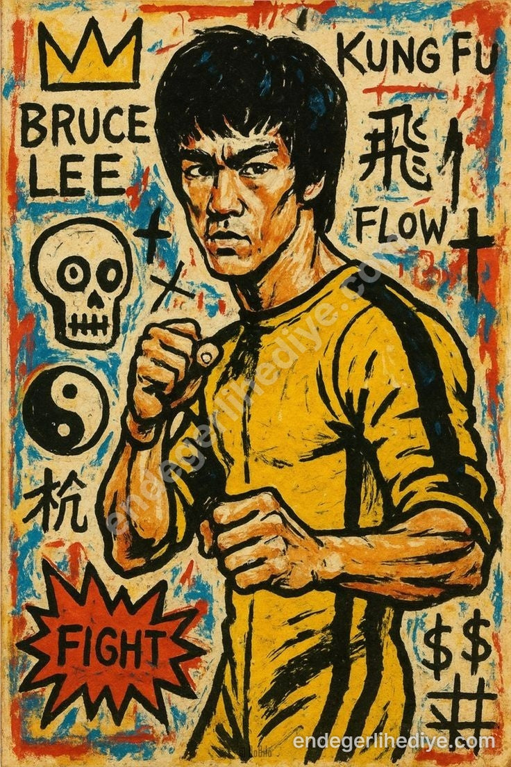 Efsane Bruce Lee: Kung Fu Sanatı & Sokak Ruhlu Kanvas Tablo