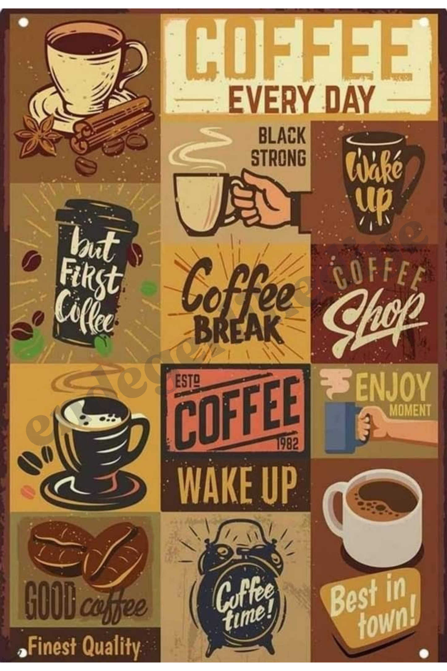 Vintage Coffee Collage Canvas
