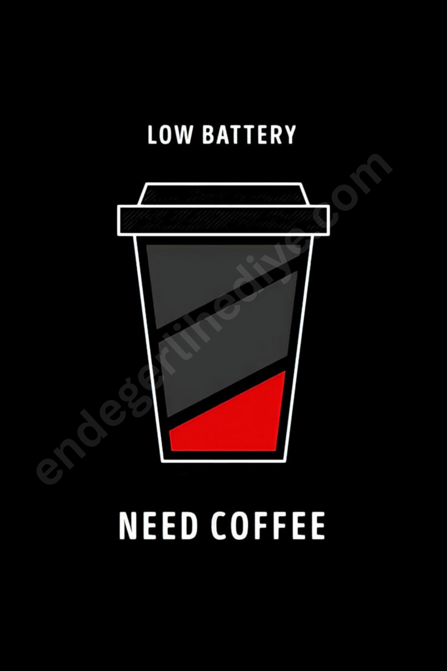 Low Battery Need Coffee – Minimal ve Modern Kafe Kanvas Tablo