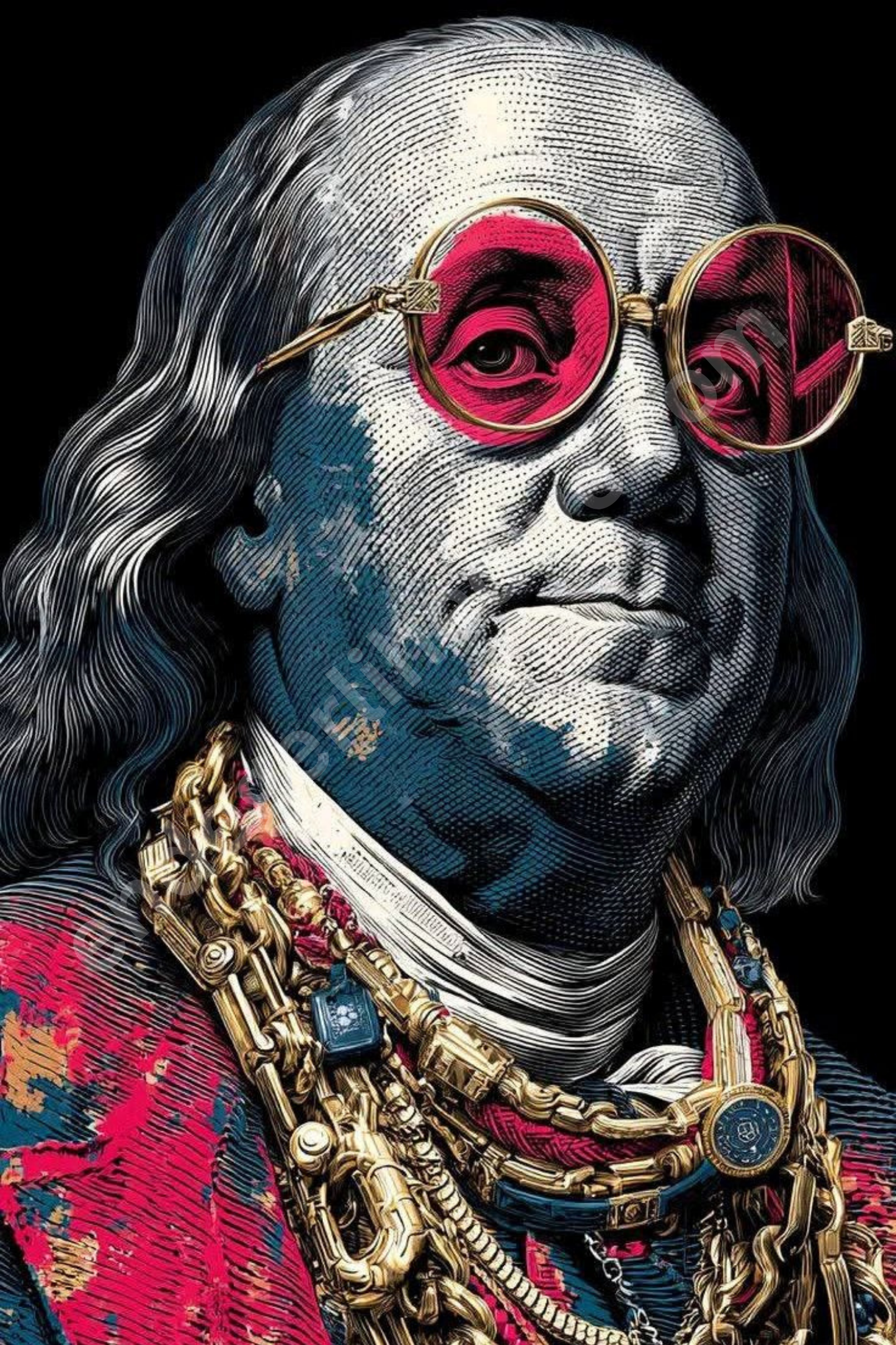 Benjamin Franklin Street Art Poster