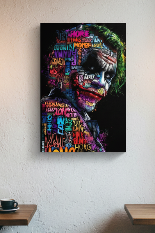 Graffiti Neon Portrait – Renkli Karanlık Tarz Kafe Kanvas Tablo