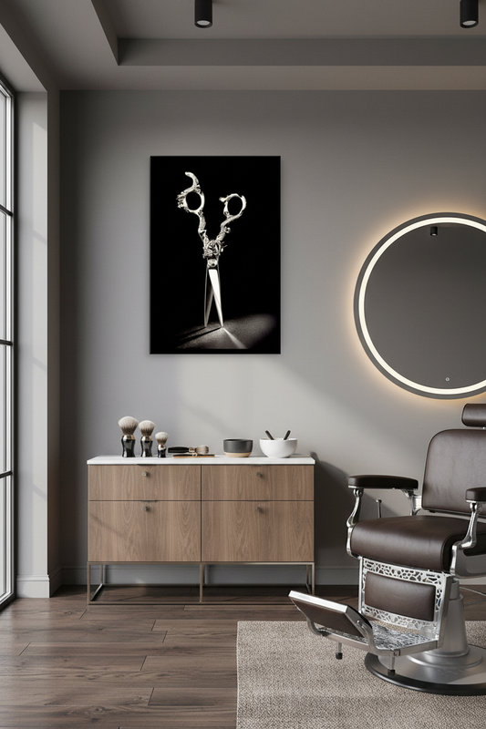 Ejderha Pençesi Sanatı: Gümüş Makas Kanvas Tablo