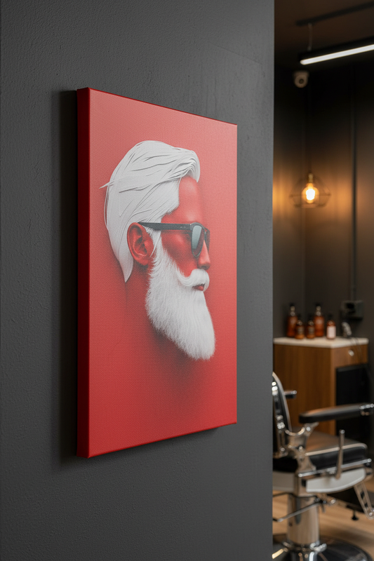 Kırmızıda Şık Sakal: Modern İkon Kanvas Tablo