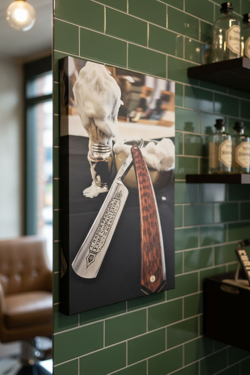 Klasik Tıraş Ritüeli: Bay Kuaför Kanvas Tablo