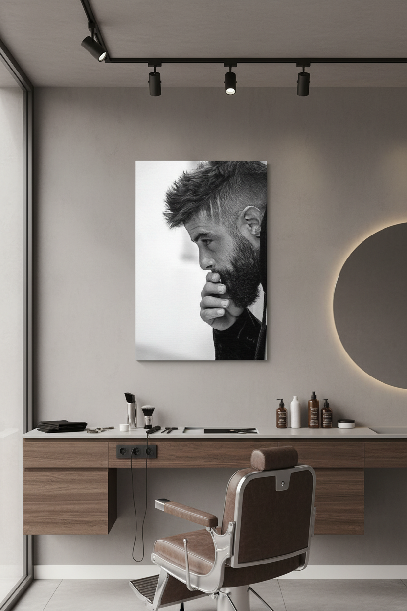 Derin Düşünceli Adam Kanvas Tablo | Monokrom Sanat