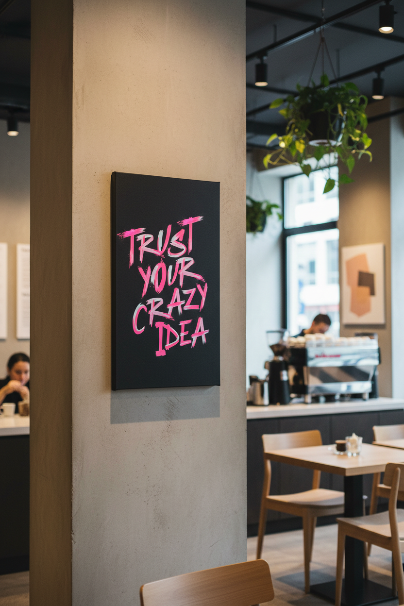 Çılgın Fikirlerine Güven Kanvas Tablo