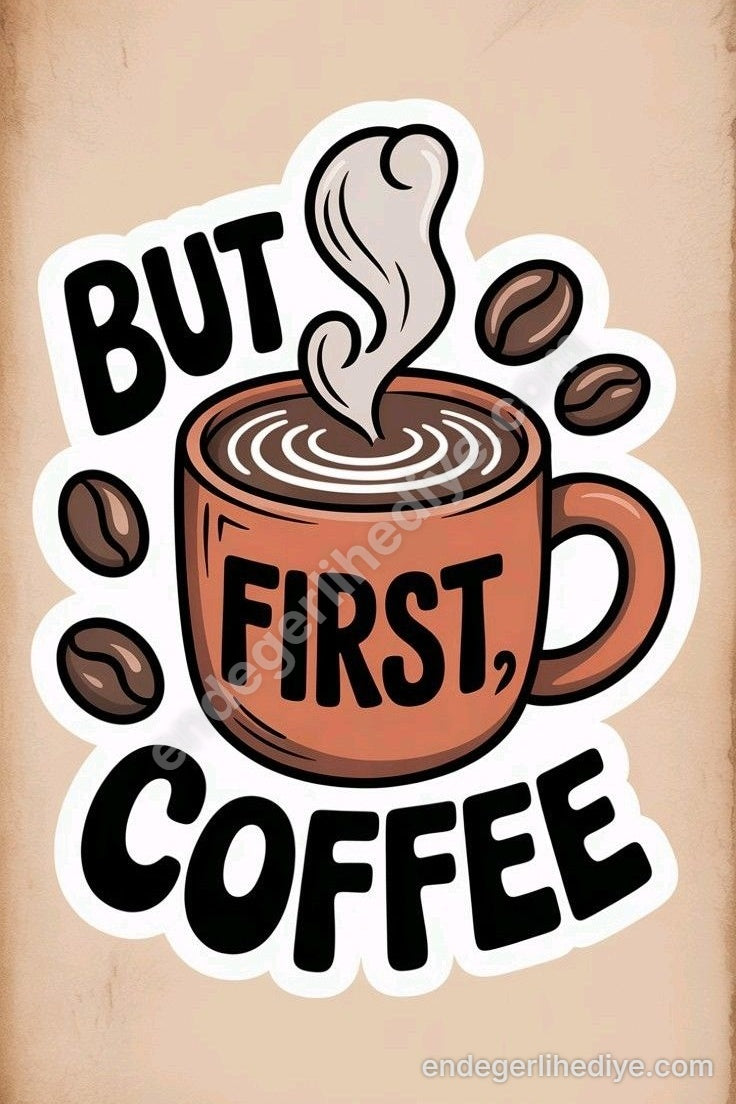 But First, Coffee Tasarım Kanvas Tablo
