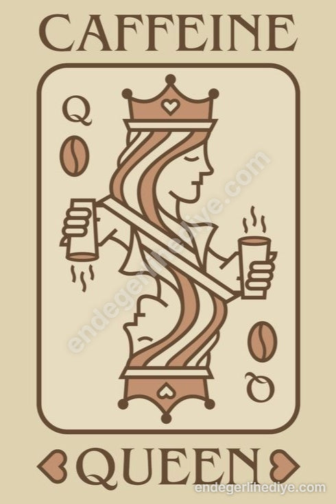 Caffeine Queen Kanvas Tablo | Kahve Kraliçesi Sanatsal Baskı