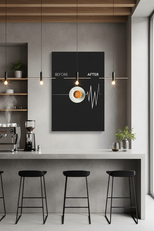 Kahve Etkisi: Enerji Dalgaları Kanvas Tablo