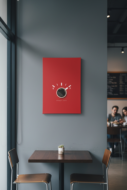 Tam Dolu Enerji: Kahve Yakıt Göstergesi Kanvas Tablo