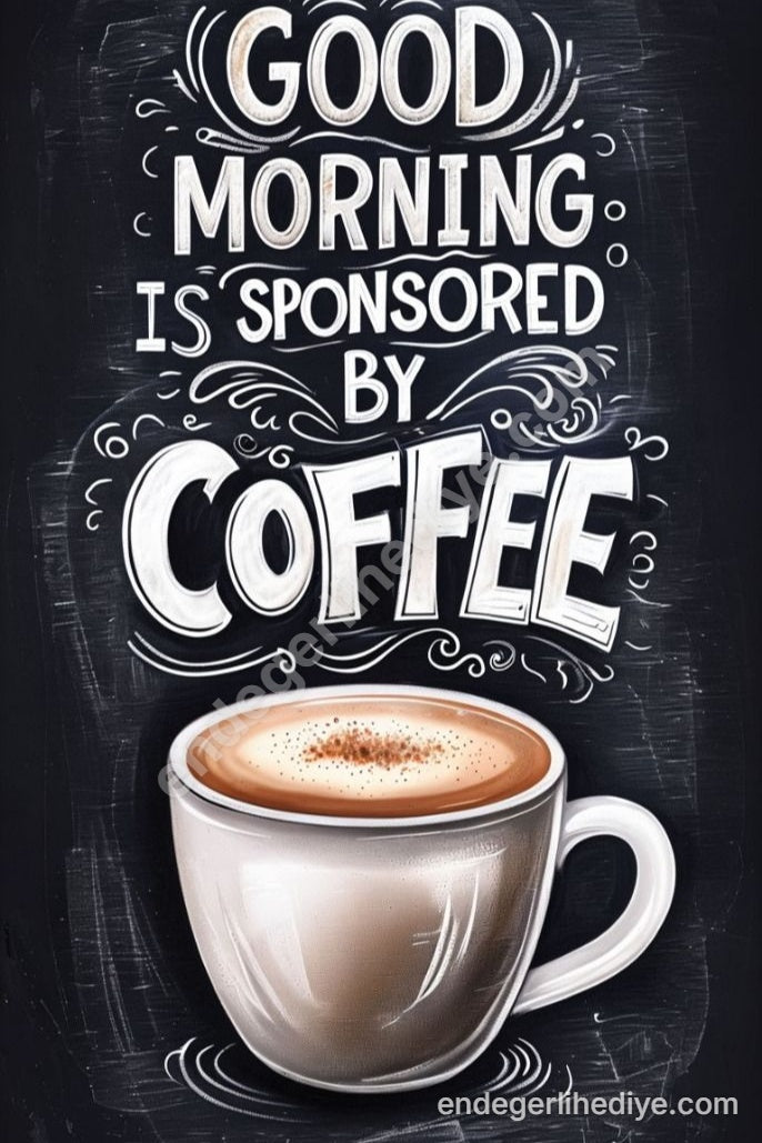 Sabah Kahvesi Motivasyonu Kanvas Tablo