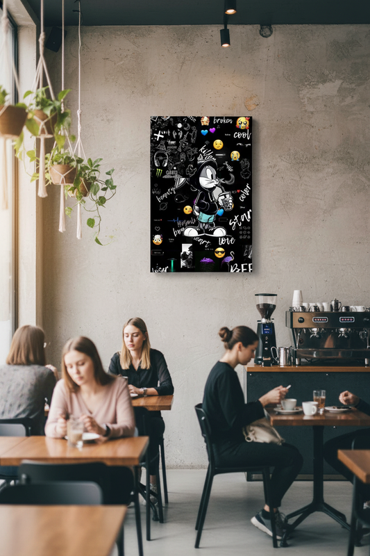 Bugs Bunny ve Gençlik Ruhu Kolaj Kanvas Tablo