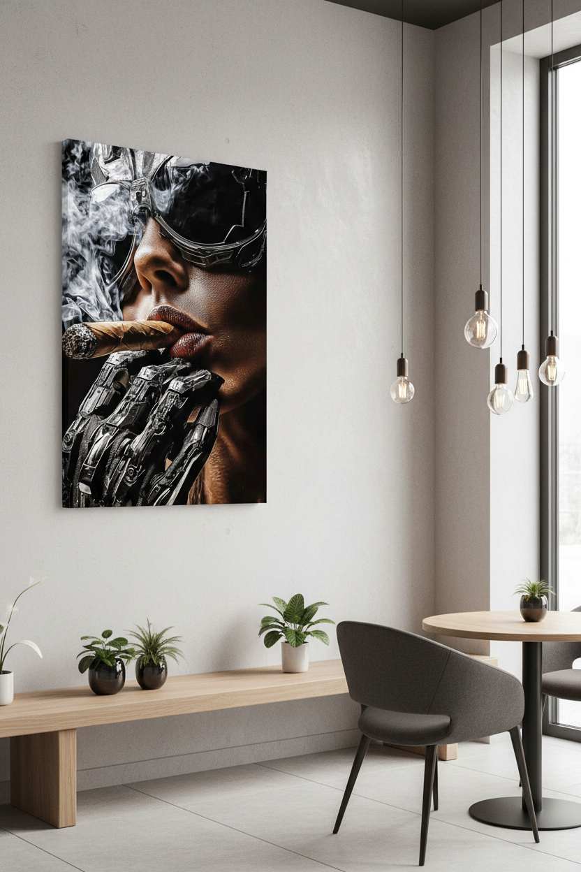 Siberpunk Rebel: Fütüristik Puro Kanvas Tablo