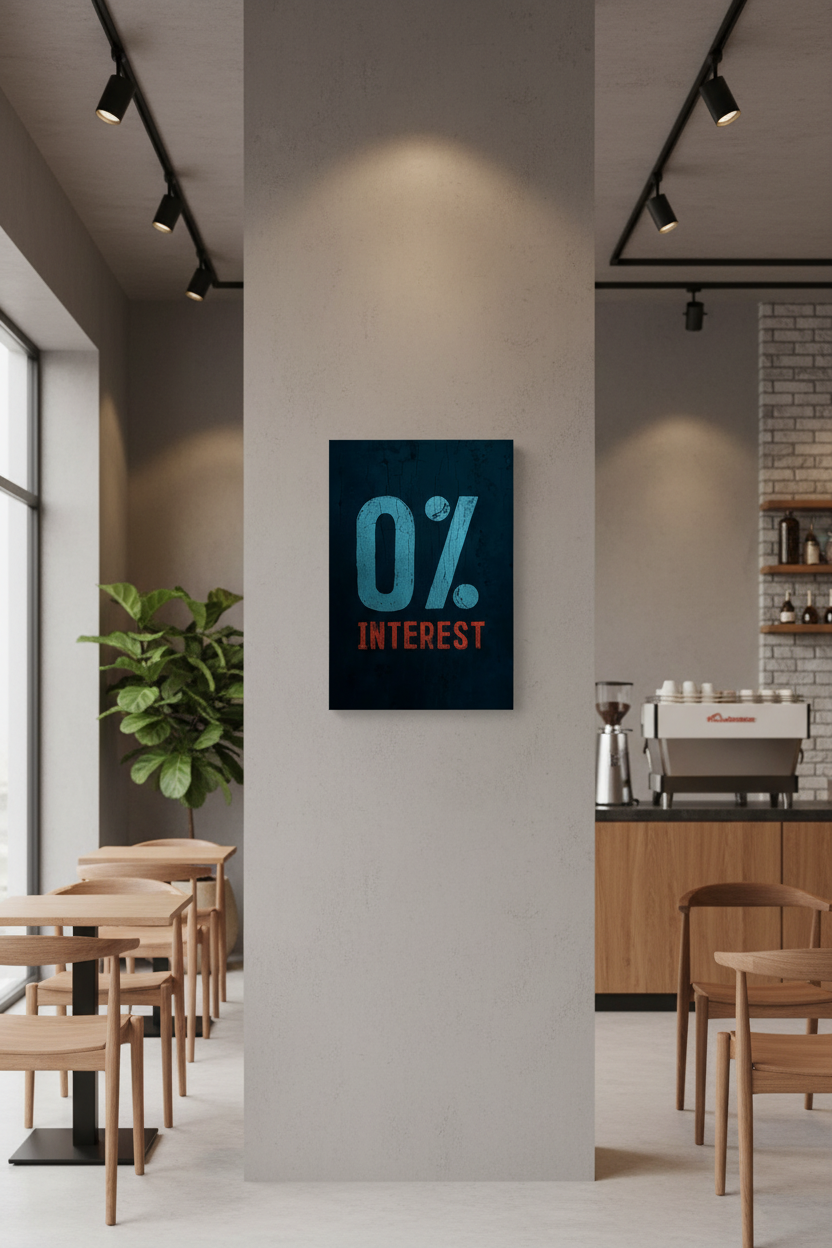 0% Interest Sanatsal Grunge Kanvas Tablo