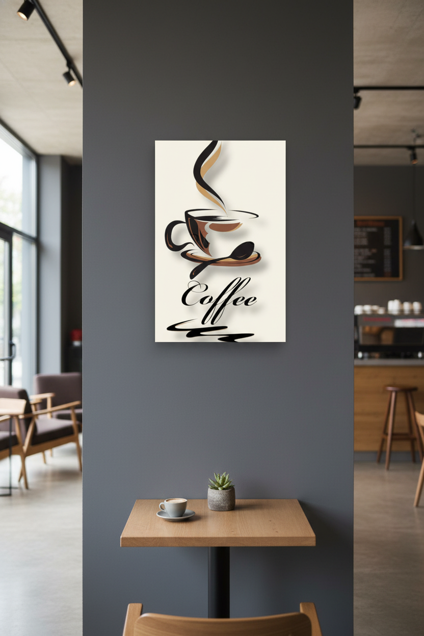 Zarif Kahve Esintisi Kanvas Tablo