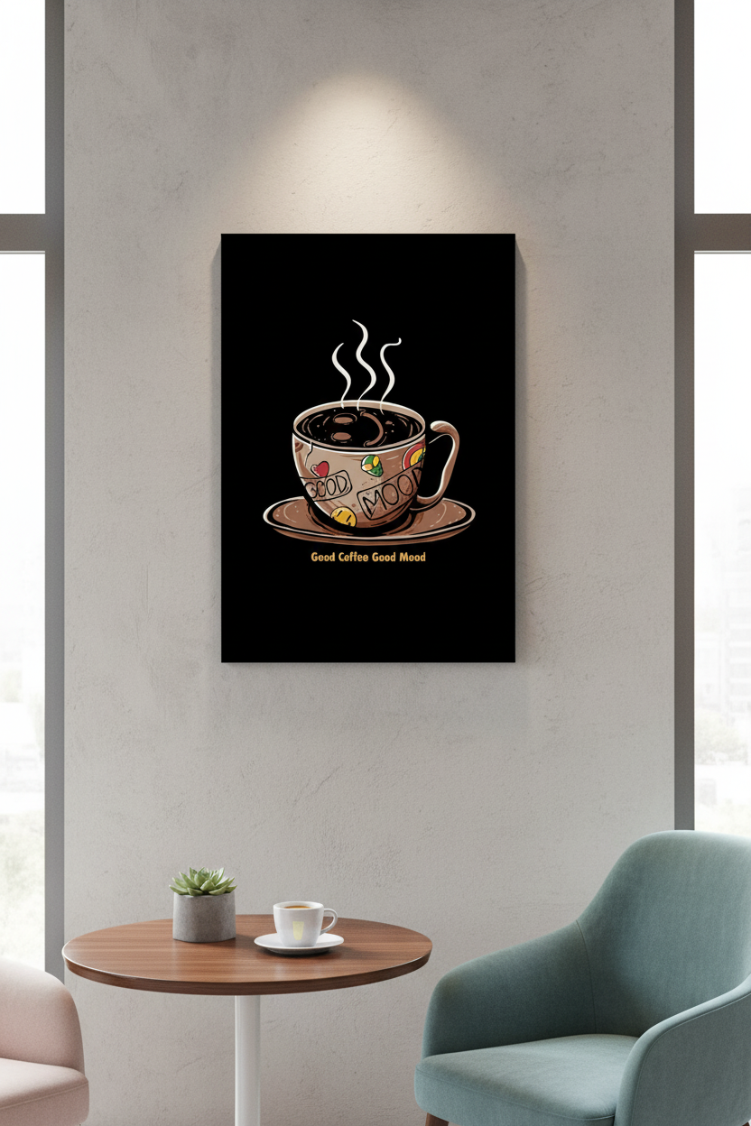 İyi Kahve İyi Ruh Hali Kanvas Tablo