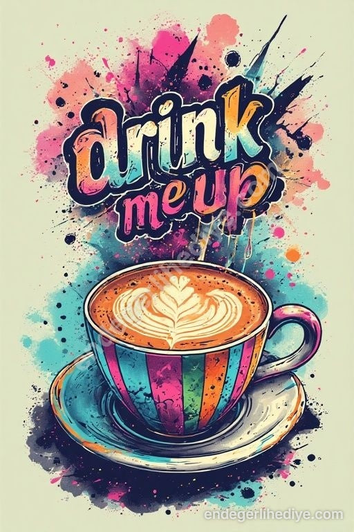Drink Me Up Enerjik Kahve Kanvas Tablo
