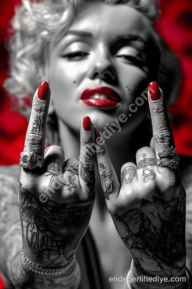 Marilyn Monroe: Asi Kırmızı Kanvas Tablo