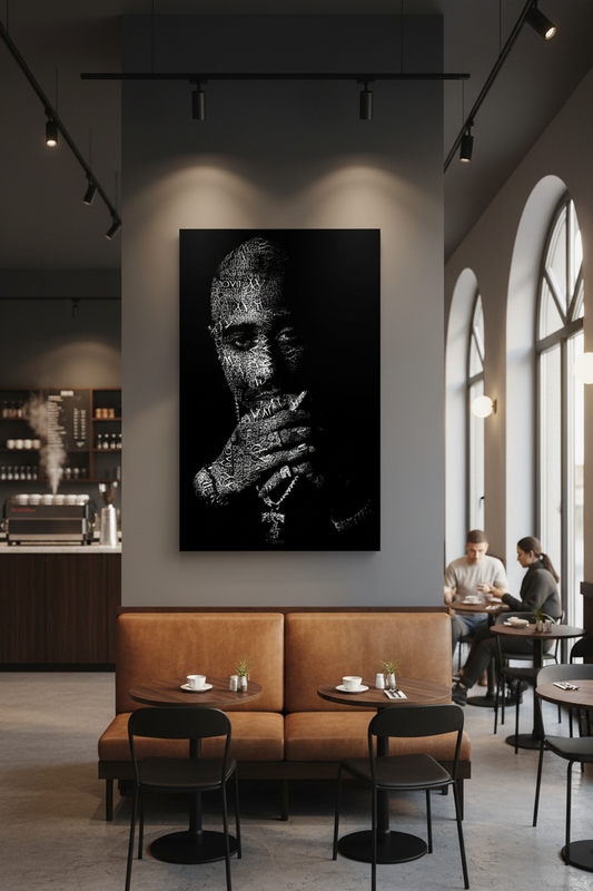 Efsanevi Sözler: Tupac Typography Kanvas Tablo