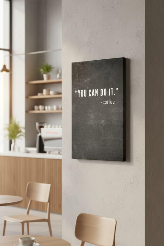 Yapabilirsin Kahve Motivasyon Kanvas Tablo