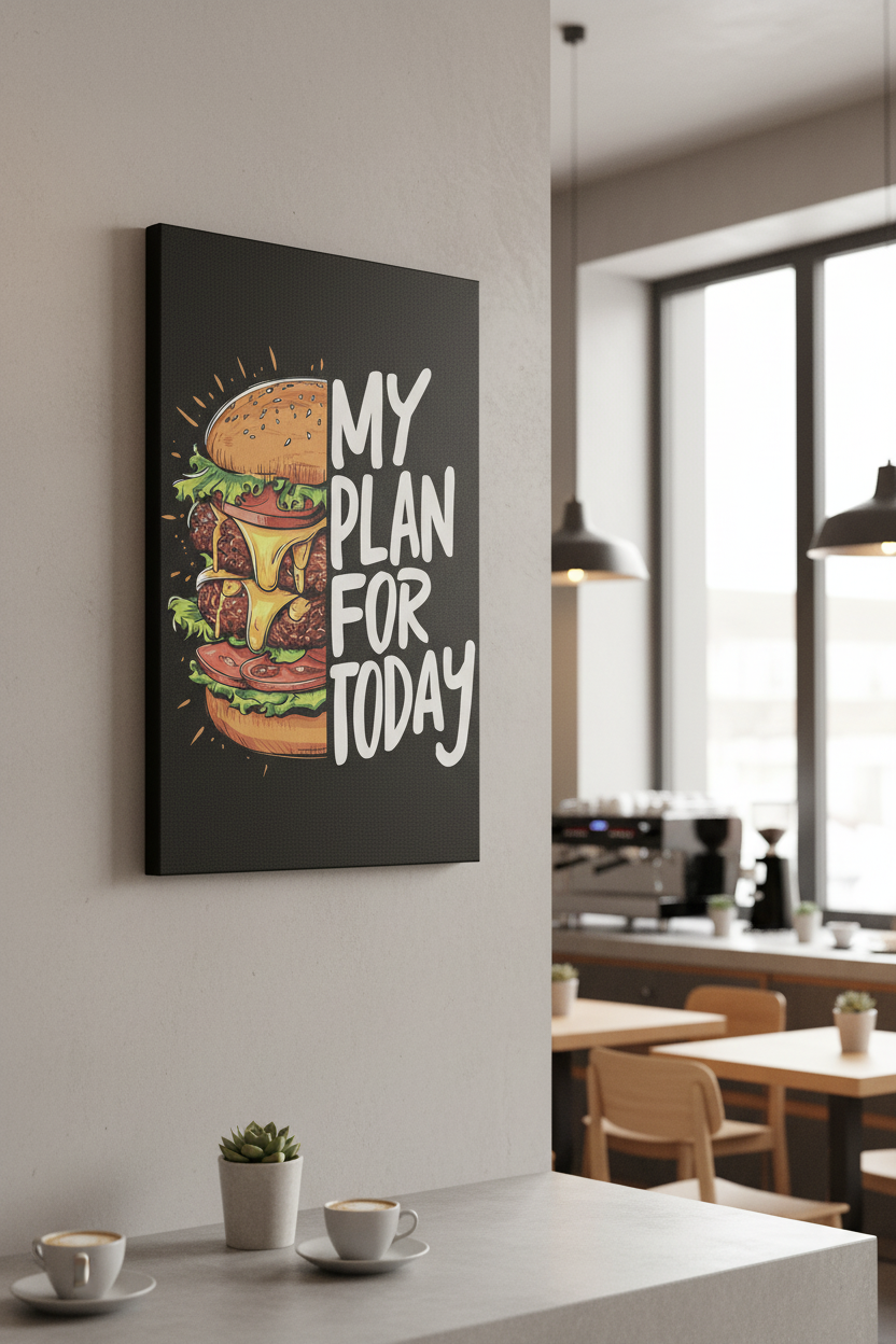 Gurme Burger Benim Günüm Kanvas Tablo