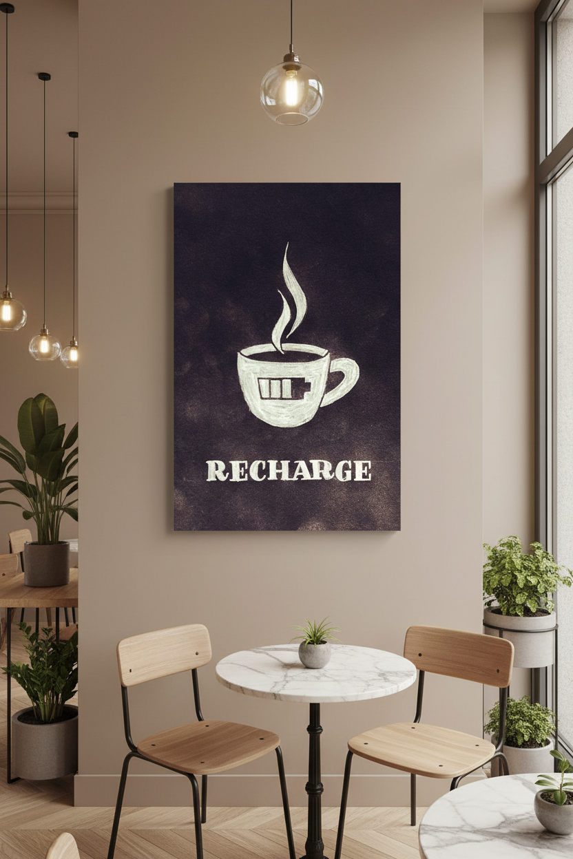 Recharge Enerjisi: Kahve Tutkunları İçin Sanatsal Kanvas Tablo