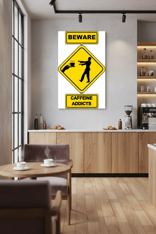 Sabah Ritüelinin Komik Yüzü: Kafein Zombileri Kanvas Tablo