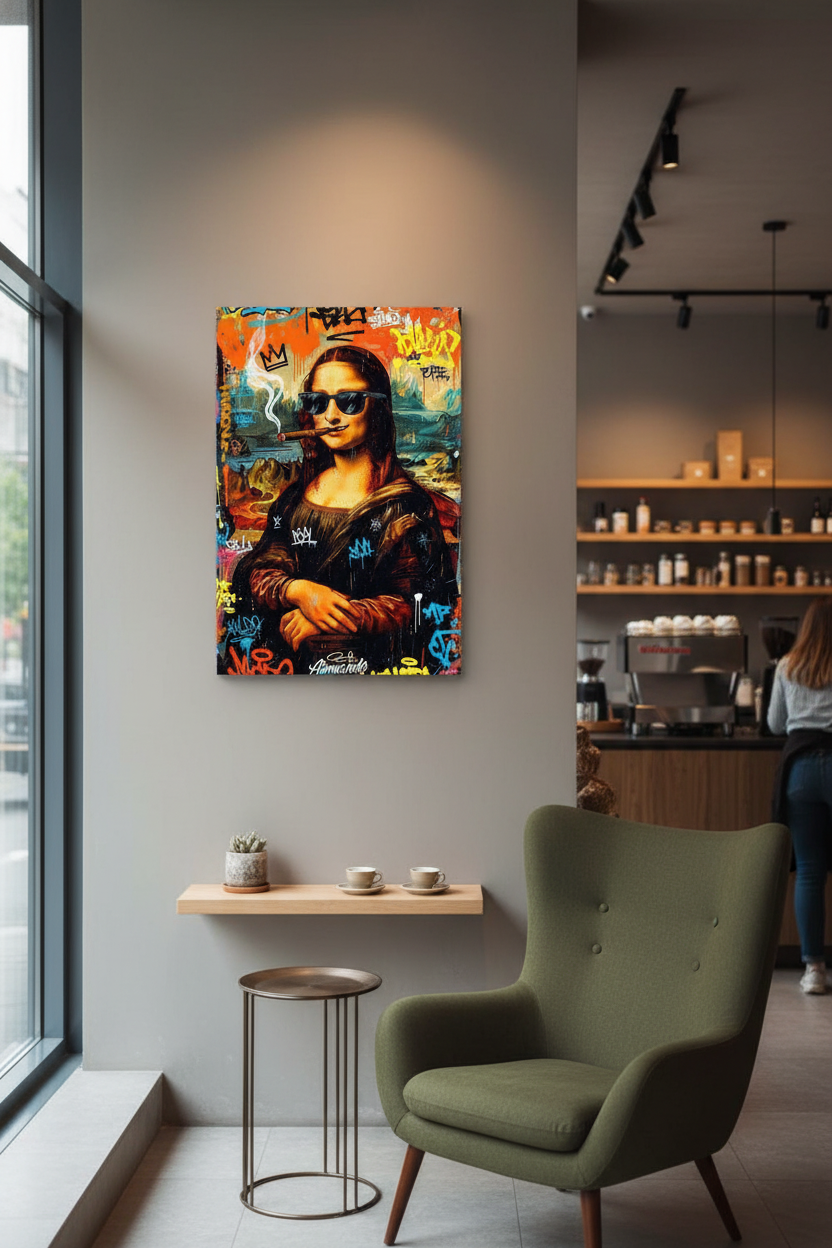 Asi Mona Lisa Graffiti Kanvas Tablo