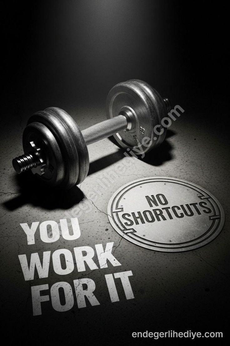No Shortcuts: Fitness Motivasyon Kanvas Tablo