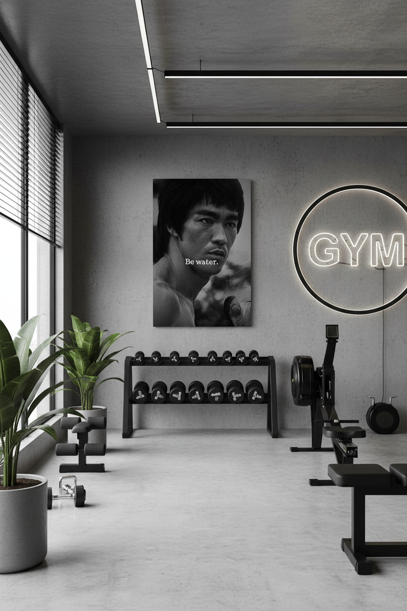 Bruce Lee "Be Water" Felsefesi Kanvas Tablo
