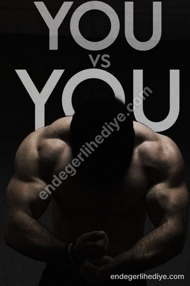 "YOU VS YOU" Motivasyon Kanvas Tablo - Spor Salonu Temalı
