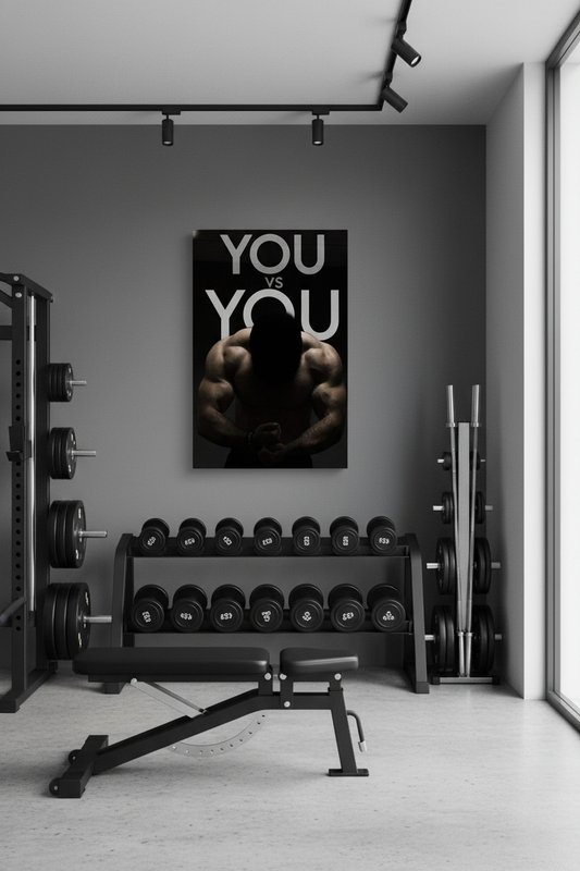 "YOU VS YOU" Motivasyon Kanvas Tablo - Spor Salonu Temalı