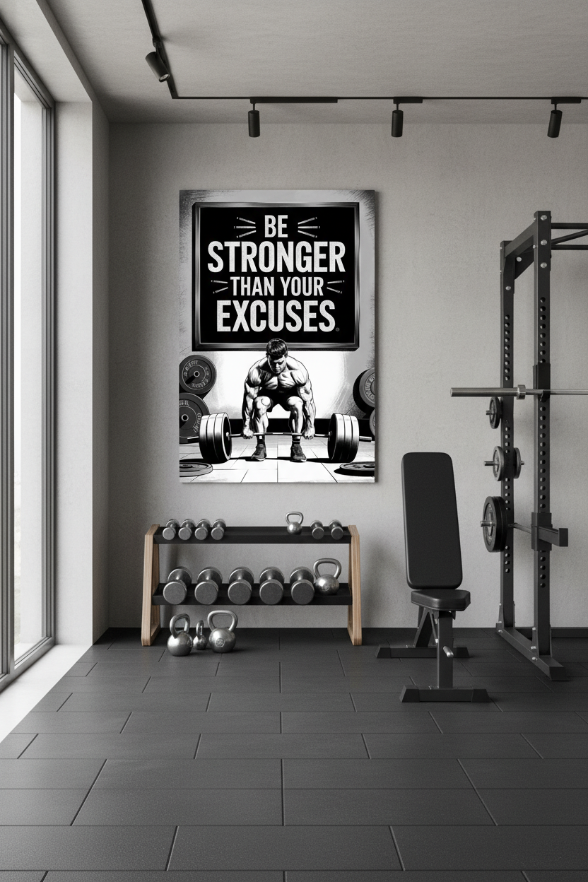 Engellerden Güçlü Ol: Deadlift Motivasyon Kanvas Tablosu