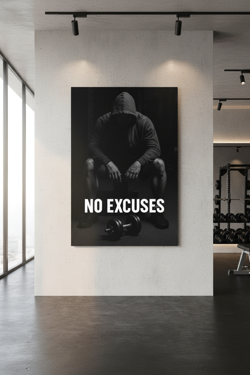 Mazeret Yok: Fitness ve İrade Kanvas Tablo